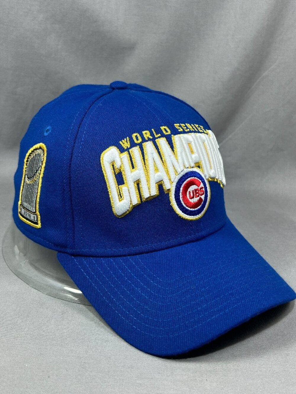 Chicago Cubs New Era 39Thirty 2016 World Series Flex Hat S-M Blue On Field Cap